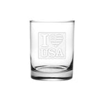 I Love USA Stemless Rocks Glasses (Set of 4)
